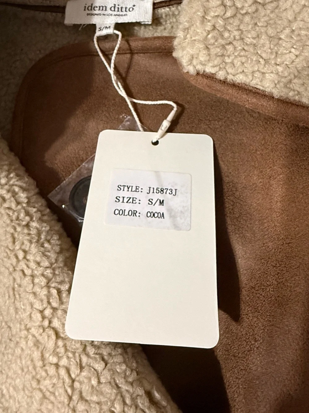 NWT Fleece-Lined Faux Suede Jacket